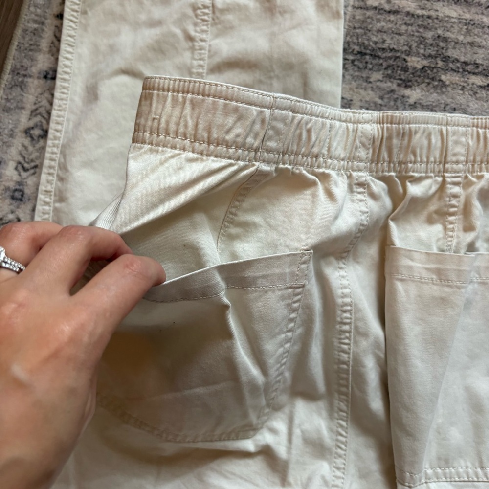 Abercrombie relaxed cargo Pants size 27 in cream tan - Picture 5 of 9